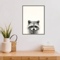 18" X 24" Animal Mug II Raccoon By Victoria Borges Framed Canvas Wall Art Gray - Amanti Art -Safavieh Store GUEST 78ec7bb0 c8c4 4f37 abb0 660883393cbf