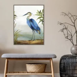22" X 30" Blue Heron By Aimee Wilson Framed Canvas Wall Art Gray Wash - Amanti Art -Safavieh Store GUEST 79a427b0 8283 474b a8d0 ef8bab17fe12