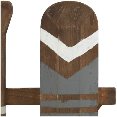 Coastal Wood Paddle Wall Decor With Arrow And Stripe Patterns - Olivia & May 7 Coastal Wood Paddle Wall Decor With Arrow And Stripe Patterns - Olivia & May - Image 5