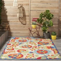 Nourison Aloha Floral Textured Outdoor Area Rug -Safavieh Store GUEST 7c2ff3d7 9ed7 4f17 aae9 429cf349c47d