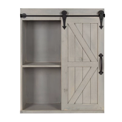 Decorative Wood Wall Storage Cabinet With Sliding Barn Door Rustic Gray - Kate & Laurel All Things Decor 7 Decorative Wood Wall Storage Cabinet With Sliding Barn Door Rustic Gray - Kate & Laurel All Things Decor - Image 5
