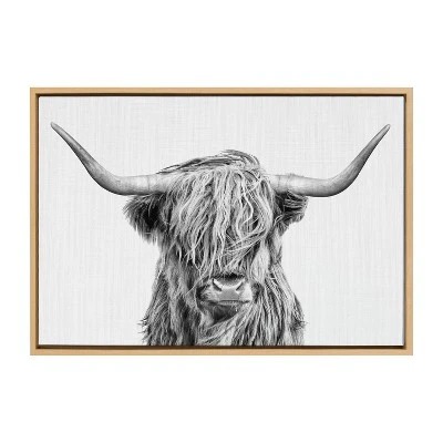 23" X 33" Sylvie Highland Cow II Framed Canvas By Simon Te Of Tai Prints Natural - Kate & Laurel All Things Decor 3 23" X 33" Sylvie Highland Cow II Framed Canvas By Simon Te Of Tai Prints Natural - Kate & Laurel All Things Decor
