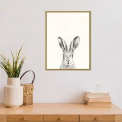 18" X 24" Animal Mug I Rabbit By Victoria Borges Framed Canvas Wall Art Gold - Amanti Art -Safavieh Store GUEST 7dd2a800 2d39 4a94 b799 413b62f772e5