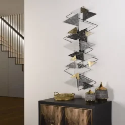 Geometric Gala Metal Wall Art Silver - StyleCraft -Safavieh Store GUEST 7f074bd1 b3ec 4d78 a973 cf636cf47d95