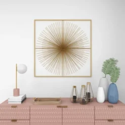 Metal Starburst Handmade Large 3D Wall Decor With Gold Frame Gold - CosmoLiving By Cosmopolitan -Safavieh Store GUEST 7f80dd36 d9a8 46fb a213 bc130dc4a943