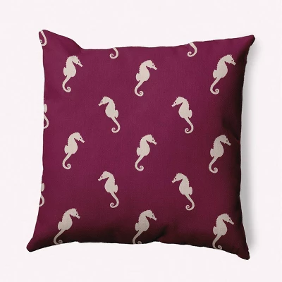 16"x16" Sea Horses Beach Square Throw Pillow - E By Design 8 16"x16" Sea Horses Beach Square Throw Pillow - E By Design - Image 6
