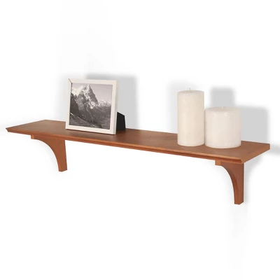 7.5" X 35" Mission Shelf With Bracket Honey Oak - InPlace 3 7.5" X 35" Mission Shelf With Bracket Honey Oak - InPlace