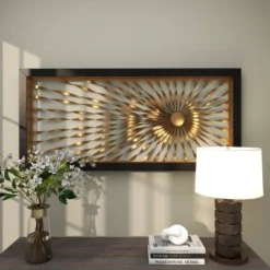 Metal Sunburst Coiled Ribbon Wall Decor With Black Frame Gold - Olivia & May -Safavieh Store GUEST 82bb3a32 0be8 41f1 a3d5 cd4796998da8