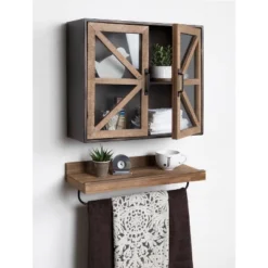 Mace Decorative Farmhouse Wall Mounted Double Door Storage Cabinet - Kate & Laurel All Things Decor -Safavieh Store GUEST 86a95f25 fc2e 4e03 b50c 980710bbee56