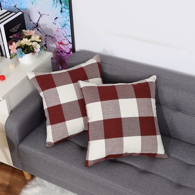 PiccoCasa Buffalo Check Plaid Throw Pillow Covers Farmhouse Decors Square Pillow Covers 2 Pcs 4 PiccoCasa Buffalo Check Plaid Throw Pillow Covers Farmhouse Decors Square Pillow Covers 2 Pcs - Image 2