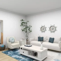 Wood Sail Boat Ship Wheel Wall Decor With Distressing Blue - Olivia & May 30 Wood Sail Boat Ship Wheel Wall Decor With Distressing Blue - Olivia & May -Safavieh Store GUEST 87c30288 79ca 496b 8987 61068240f7b8