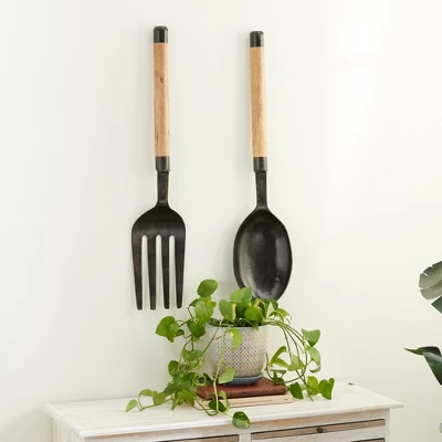 Set Of 2 Aluminum Utensils Spoon And Fork Wall Decors - Olivia & May 21 Set Of 2 Aluminum Utensils Spoon And Fork Wall Decors - Olivia & May - Image 19