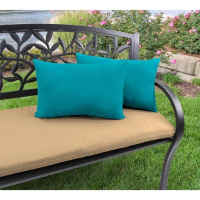 Set Of 2 Outdoor Throw Pillow Set Washed Turquoise - Jordan Manufacturing 4 Set Of 2 Outdoor Throw Pillow Set Washed Turquoise - Jordan Manufacturing - Image 2