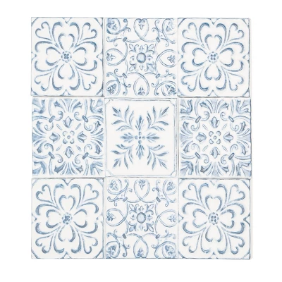 Farmhouse Metal Floral Wall Decor White - Olivia & May 6 Farmhouse Metal Floral Wall Decor White - Olivia & May - Image 4