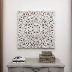 Wood Floral Handmade Intricately Carved Wall Decor With Mandala Design Gray - Olivia & May 29 Wood Floral Handmade Intricately Carved Wall Decor With Mandala Design Gray - Olivia & May -Safavieh Store GUEST 8be2c106 0724 459e afdf a56c293e8e51