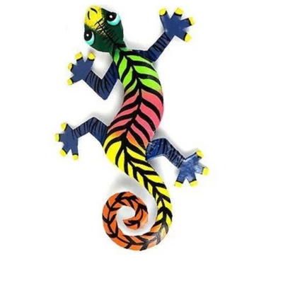 Global Crafts Colorful Gecko Haitian Steel Drum Wall Art, 13 Inch 6 Global Crafts Colorful Gecko Haitian Steel Drum Wall Art, 13 Inch - Image 4