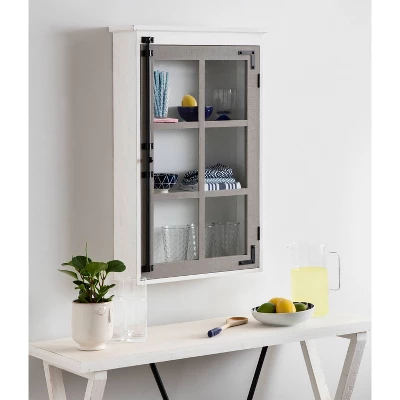 19.5" X 6" X 31.5" Hutchins Decorative Rustic Wall Cabinet White/Gray - Kate & Laurel All Things Decor 7 19.5" X 6" X 31.5" Hutchins Decorative Rustic Wall Cabinet White/Gray - Kate & Laurel All Things Decor - Image 5