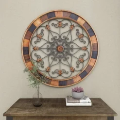 Wood Scroll Arabesque Wall Decor With Metal Fleur De Lis Relief Brown - Olivia & May 29 Wood Scroll Arabesque Wall Decor With Metal Fleur De Lis Relief Brown - Olivia & May -Safavieh Store GUEST 8f00b7e4 1144 4876 a6c5 e20b2d2fd44c