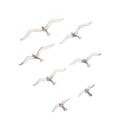 Set Of 7 Aluminum Bird Floating Flock Of Wall Decors Silver - Olivia & May 7 Set Of 7 Aluminum Bird Floating Flock Of Wall Decors Silver - Olivia & May - Image 5