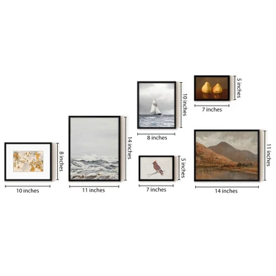 Americanflat 6 Piece Vintage Gallery Wall Art Set - White Caps, New Hampshire Autumn, Small Ship, Oranges Lemons By Maple + Oak 4 Americanflat 6 Piece Vintage Gallery Wall Art Set - White Caps, New Hampshire Autumn, Small Ship, Oranges Lemons By Maple + Oak - Image 2