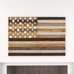 Wood American Flag Handmade Wall Decor Dark Brown - Olivia & May 34 Wood American Flag Handmade Wall Decor Dark Brown - Olivia & May -Safavieh Store GUEST 94be2f35 0515 443e a505 dd99ace5e90e