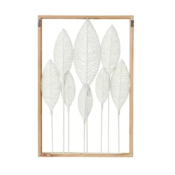 Metal Leaf Tall Cut-Out Wall Decor With Intricate Laser Cut Designs White - Olivia & May -Safavieh Store GUEST 94e93bc7 51f0 4841 9a58 f7ce18cc6e07