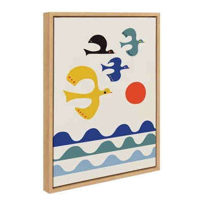 18" X 24" Sylvie Flock Of Birds Framed Canvas Wall Art By Rachel Lee Natural - Kate And Laurel 3 18" X 24" Sylvie Flock Of Birds Framed Canvas Wall Art By Rachel Lee Natural - Kate And Laurel