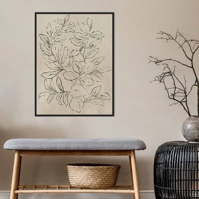 22" X 30" Outlined Leaves I By Asia Jensen Framed Canvas Wall Art Black - Amanti Art 9 22" X 30" Outlined Leaves I By Asia Jensen Framed Canvas Wall Art Black - Amanti Art - Image 7