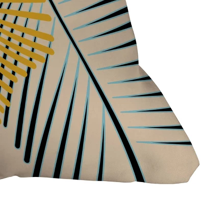 Mirimo Two Palm Leaves Outdoor Throw Pillow Yellow/Cream - Deny Designs 3 Mirimo Two Palm Leaves Outdoor Throw Pillow Yellow/Cream - Deny Designs