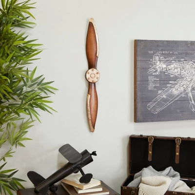 Metal Airplane Propeller 2 Blade Wall Decor With Aviation Detailing - Olivia & May 7 Metal Airplane Propeller 2 Blade Wall Decor With Aviation Detailing - Olivia & May - Image 5