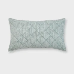 Geometric Chenille Woven Jacquard Reversible Throw Pillow - Freshmint