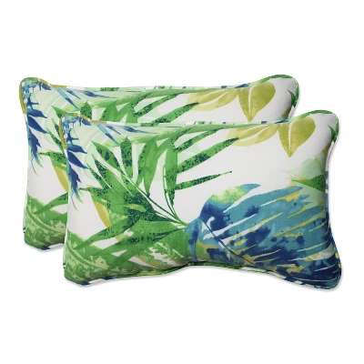 Soleil 2pc Outdoor Throw Pillows - Blue/Green - Pillow Perfect 4 Soleil 2pc Outdoor Throw Pillows - Blue/Green - Pillow Perfect - Image 2