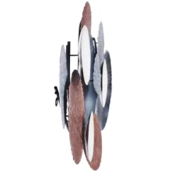 Metal Nobu Hanging Assorted Hammered Circles Unframed Wall Canvas Brown/White/Black - StyleCraft