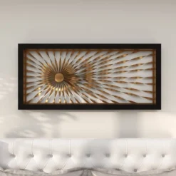 Metal Sunburst Coiled Ribbon Wall Decor With Black Frame Gold - Olivia & May -Safavieh Store GUEST 98bbe289 29b8 401f a3ab d35dfd1be607
