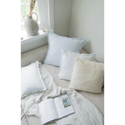 Sky Blue Crossdye Down Alternative So Soft Linen Pillow 6 Sky Blue Crossdye Down Alternative So Soft Linen Pillow - Image 4