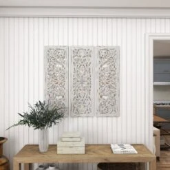 Wood Floral Handmade Intricately Carved Wall Decor Set Of 3 White - Olivia & May 20 Wood Floral Handmade Intricately Carved Wall Decor Set Of 3 White - Olivia & May -Safavieh Store GUEST 9f62e8f9 87fa 4650 9cfc 797b447e56ec