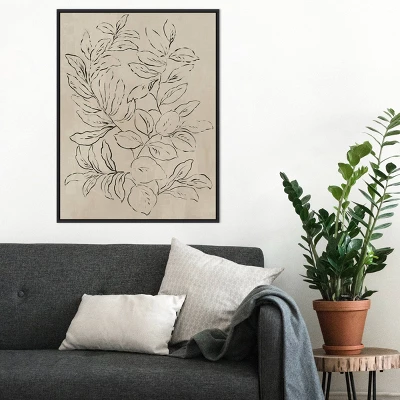 22" X 30" Outlined Leaves I By Asia Jensen Framed Canvas Wall Art Black - Amanti Art 8 22" X 30" Outlined Leaves I By Asia Jensen Framed Canvas Wall Art Black - Amanti Art - Image 6