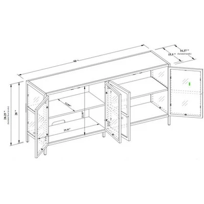Crystal Cove Glass TV Stand For TVs Up To 59" - Threshold™ Designed With Studio McGee 8 Crystal Cove Glass TV Stand For TVs Up To 59" - Threshold™ Designed With Studio McGee - Image 6