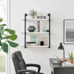 31.5" X 33.2" Modern 3 Tier Hanging Bracket Wall Shelve White Birch - Danya B. 22 31.5" X 33.2" Modern 3 Tier Hanging Bracket Wall Shelve White Birch - Danya B. -Safavieh Store GUEST a1938de3 c4aa 4f27 8598 77750cc4110b