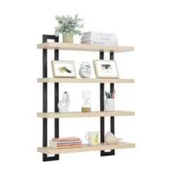 36" X 28.4" 4 Tier Floating Bracket Wall Shelf Unit - Danya B. 34 36" X 28.4" 4 Tier Floating Bracket Wall Shelf Unit - Danya B. -Safavieh Store GUEST a2fb6507 77ff 4ab4 8492 60759d6e3bf0