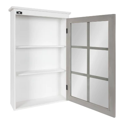 19.5" X 6" X 31.5" Hutchins Decorative Rustic Wall Cabinet White/Gray - Kate & Laurel All Things Decor 4 19.5" X 6" X 31.5" Hutchins Decorative Rustic Wall Cabinet White/Gray - Kate & Laurel All Things Decor - Image 2