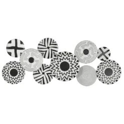Metal Plate Wall Decor With Black Patterns Black - Olivia & May -Safavieh Store GUEST a34c5d03 5d9f 45f9 a60b 23da296f7e59