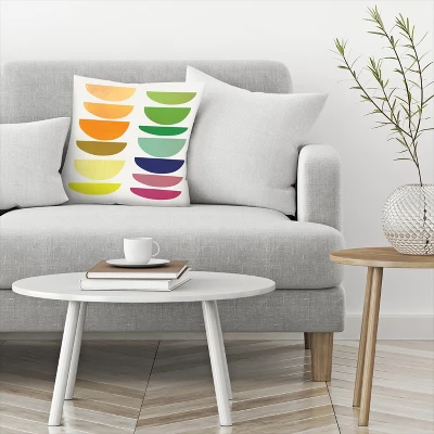Americanflat Rainbow Half Moons Throw Pillow By Digital Keke 4 Americanflat Rainbow Half Moons Throw Pillow By Digital Keke - Image 2