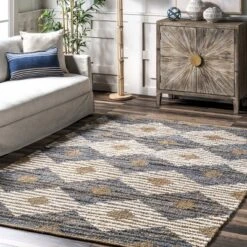 NuLOOM Hand Braided Marla Denim And Jute Diamonds Area Rug -Safavieh Store GUEST a6cc5eb9 a7b4 4671 bc88 361694f10414