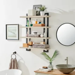 36" X 28.4" 4 Tier Floating Bracket Wall Shelf Unit - Danya B. 27 36" X 28.4" 4 Tier Floating Bracket Wall Shelf Unit - Danya B. -Safavieh Store GUEST a8e25042 334a 4153 aeb2 38447af04cee