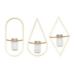 Metal Geometric Wall Decor With Glass Holder Set Of 3 Gold - CosmoLiving By Cosmopolitan -Safavieh Store GUEST aad4a45e 1529 4f6e 87e5 d116d39b2b3c