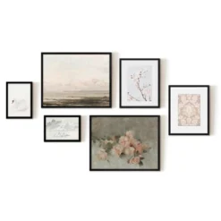 Americanflat 6 Piece Vintage Gallery Wall Art Set - Blush Roses, Hazy Beach, Pale Blossoms, Pink Silk Textile, Clouds By Maple + Oak 11 Americanflat 6 Piece Vintage Gallery Wall Art Set - Blush Roses, Hazy Beach, Pale Blossoms, Pink Silk Textile, Clouds By Maple + Oak -Safavieh Store GUEST b03af7d2 1d10 49bc a022 b437f4397314