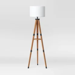 Tripod Floor Lamp With Shelf Brown Wood - Threshold™ -Safavieh Store GUEST b1b8ca20 55ea 4c4e bc34 1f4ca7a73cd2