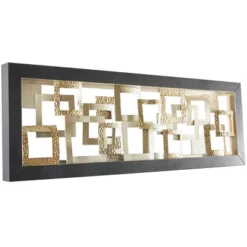 Metal Geometric Square Ribbon Wall Decor With Black Frame Gold - Olivia & May 19 Metal Geometric Square Ribbon Wall Decor With Black Frame Gold - Olivia & May -Safavieh Store GUEST b1e75f49 49f3 48ec ac04 9cb3dbf87817