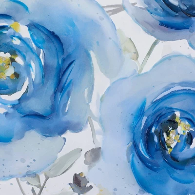 Canvas Floral Framed Wall Art With Silver Frame Blue - Olivia & May 5 Canvas Floral Framed Wall Art With Silver Frame Blue - Olivia & May - Image 3